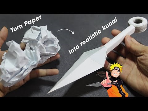 EASY DIY - How to make Realistic PAPER Kunai | (Durable, Flippable, Throwable Heavy) -FREE TEMPLATE