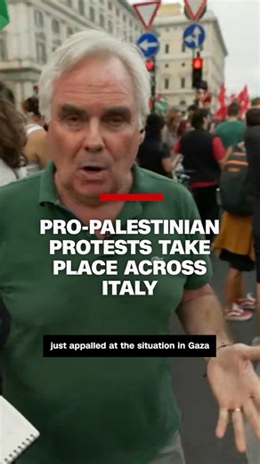 Tens of thousands of protesters marched in more than 80 cities across Italy on Monday in support of Palestinians. The demonstrators have called for a halt to the flow of weapons to Israel through Italian ports, as well as demanding that the Italian government join countries like the UK, Portugal, Australia and Canada that have recently recognized a Palestinian state. | CNN