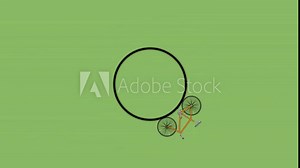 Loading wheel animation - Animated spinning load icon on white background. the bike rides in a circle. 4K video illustration.