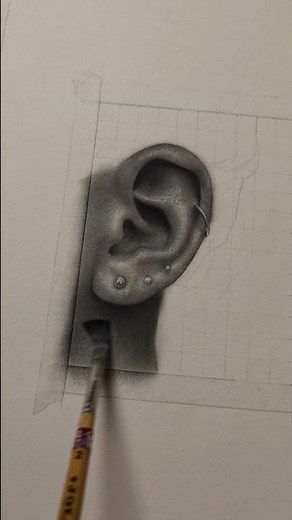 Most satisfying ear sketch ever 👂😌 #artist #charcoaldrawing #SketchArt #shorts #art #ear