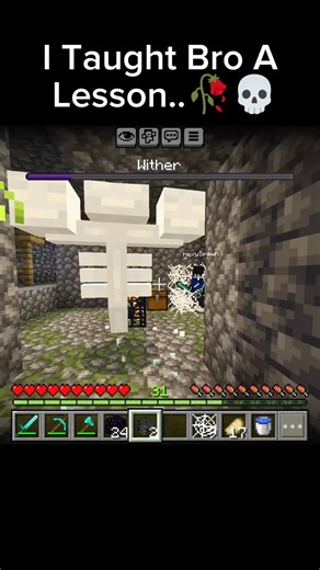 I taught bro a lesson..💀 #minecraft #wither #lesson #viral #shorts