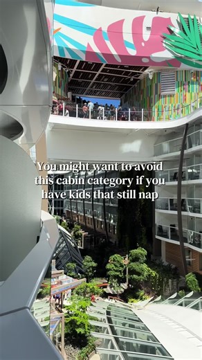 While the view of Central Park on Royal Caribbean’s Oasis class ships at night is beautiful, this cabin isn’t ideal if you have a baby or toddler that still needs their naps (unless you’re gods favorite and your child can sleep through anything). It gets VERY loud during the day and some evenings due to events at the pool though for some parents I know this feels like the “safer” balcony option. I’d suggest opting for a traditional ocean view balcony if in budget OR a standard ocean view cabin w