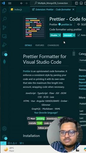 Format code in VS Code using Prettier | Configure Prettier in VS Code | #vscode #coding #programming