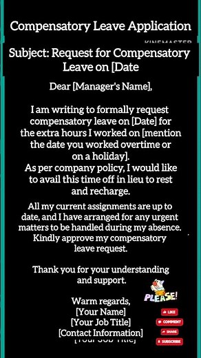How to Write a Compensatory Leave Application | Office Template #CompensatoryLeaveRequest