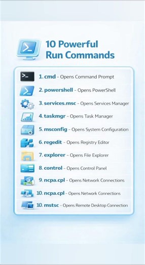 10 Powerful Windows Run Commands You Should Know 💻 Boost Your Productivity #WindowsTips #RunCommands