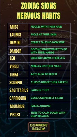 Zodiac Signs and Their Nervous Habits #shorts