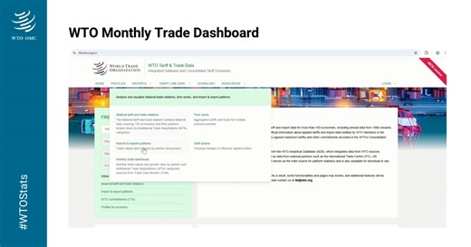 2.9K views · 51 reactions | The new WTO Monthly Merchandise Trade Statistics interactive tool is now available! Explore it here: https://bit.ly/3ITTFFX | World Trade Organization - WTO | Facebook