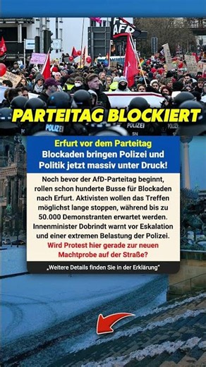 AfD-Parteitag in Erfurt: Blockaden erhöhen jetzt den Druck auf Polizei und Politik! #deutschland
