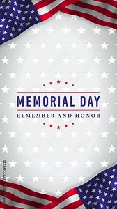 Animated Memorial Day Vertical Banner Loop