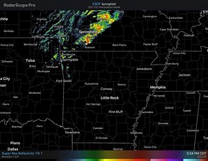 1.7K views · 19 reactions | 530 PM CDT radar update: storms continue over southern MO this hour with showers now developing over far northwestern AR. Isolated severe storms remain possible over western and northwestern AR, mainly in a 7 PM to 1 AM window. | US National Weather Service Little Rock Arkansas | Facebook