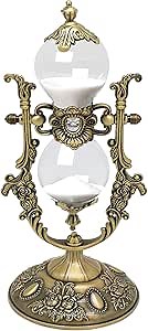 Hourglass Sand Timer Decorative,11.8inch Tall,360° Rotating Metal White Sand Watch 30 Min,Antique Hour Glass Decor for Office Desk- Crafts,Ornaments(Brass)