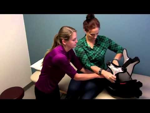 Deroyal TLSO applied to a patient sitting up