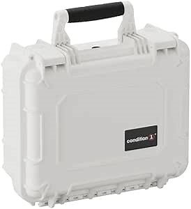 Condition 1 14" Medium Waterproof Hard Travel Case with Foam Heavy-Duty Protective Portable Storage Box, Camera, Tool, Handgun, Made in USA, 075, 13.5"x11.5"x6" Silver