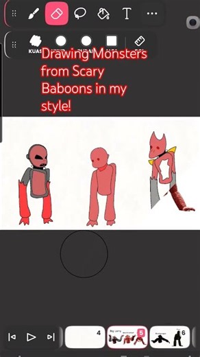 Drawing Monsters Scary Baboons in my style! // #creatorgreengirl #roblox