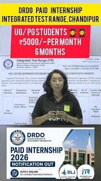 DRDO Internship 2026 😱 Get Paid While Learning