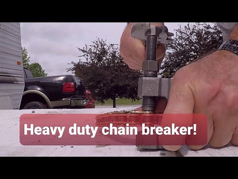 Taking a link out of a motorcycle chain with the Harbor Freight Heavy Duty Chain Breaker! #66488