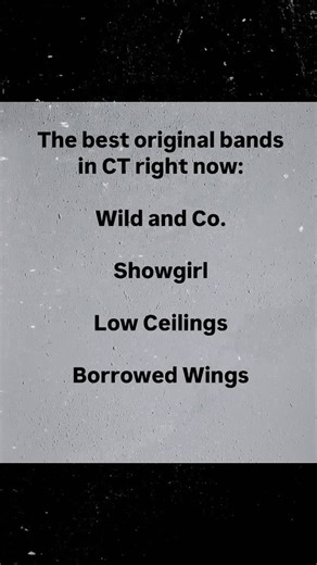 Kick Out The Jams on Instagram: "15th of many in series highlighting the best original bands in CT right now. Leave a comment with your favorites! @wildandco_music @showgirl.ct @lowceilingsmusic @borrowed.wings #connecticutmusic #connecticutmusicscene #ctmusic #ctmusicscene #ctindie #connecticutlivemusic #ctmusicians #originalband"