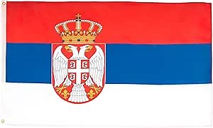 AZ FLAG - Serbia Flag - 3x5 Ft - 100D Polyester Serbian Banner with Two Metal Grommets - Fade Resistant - Vivid Colors - 3' x 5' Feet - 150x90 Cm