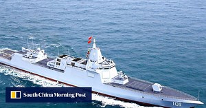 Chinese Type 055 destroyer joins aircraft carrier group for first time