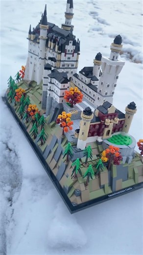 The Lego Castle in the snow!! #lego #legocastle #new #neuschwanstein