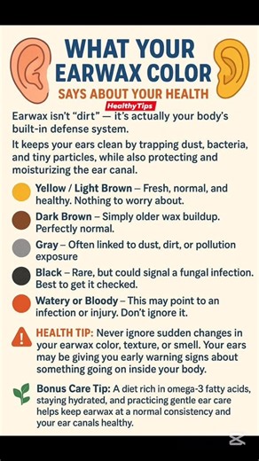 What Your Earwax Color Says About Your Health #healthylifestyle #healthyhabits #healthyliving | Nursing Exercise