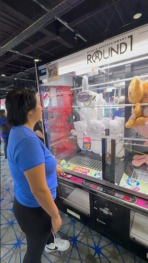 Claw Machine Game at Round 1 Arcade- Box Push to Win