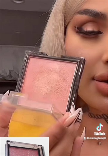 Marie Glam ® cosmetics Highlighter shade Pink . #الشعب_الصيني_ماله_حل😂😂 #FlawlessSkin #