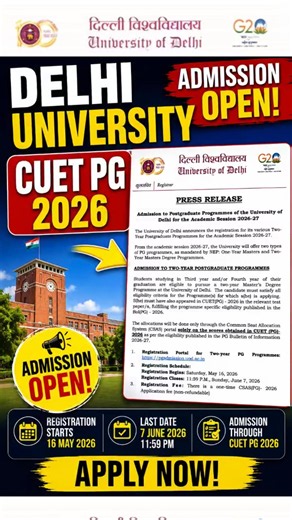 Delhi University CSAS PG Portal Open 2026 🔥 | DU PG Admission Registration Started | CUET PG