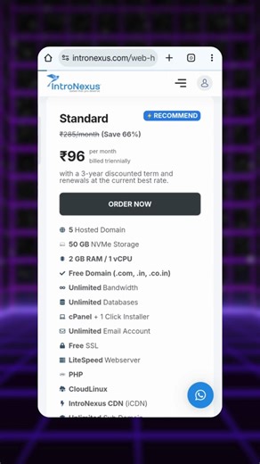 Cheapest Web Hosting in India With IntroNexus Hosting | Web Hosting For WordPress With Domain