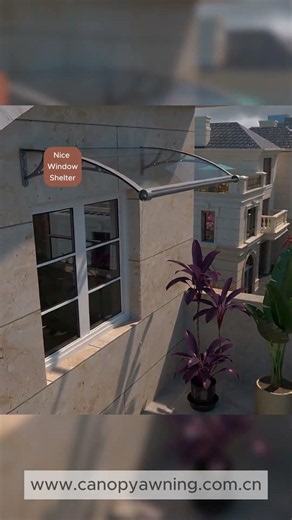 House window door DIY polycarbonate canopy awning shelter with gutter water channel