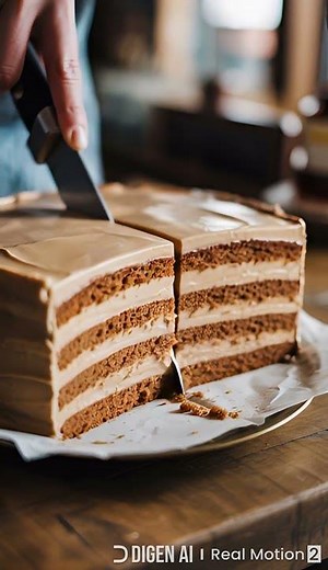 #Coffee Layer Cake ASMR ☕🍰 | Smooth & Creamy Cutting Sounds 4K