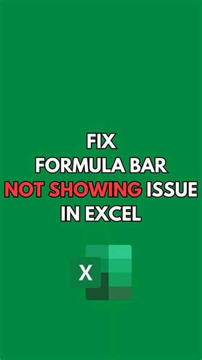 How to fix formula bar not showing in #excel
