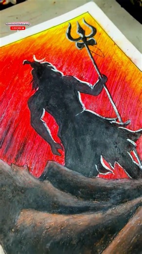 Mahadev drawing with oil pastel_#shorts#art #drawing #mahadev #bholenath #shiva #shivparvati