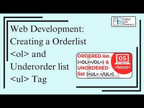 Web Development: Creating a Orderlist ol and Underorder list ul Tag