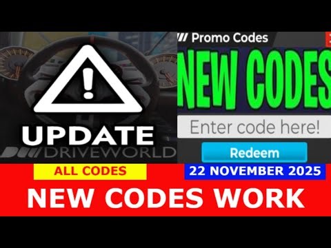*NEW CODES CASH AND GOLD* Drive World 🏎️ Drifting & Racing ROBLOX | ALL CODES | November 22, 2025