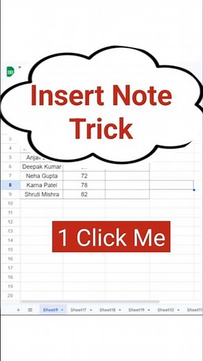How to Insert Note in Google Sheets | Google Sheets Notes Feature #shorts
