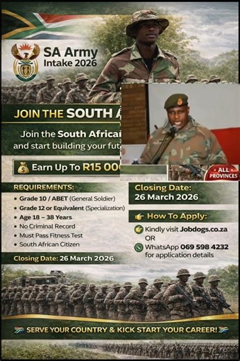 2026 SA army intake