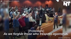 10M views · 45K shares | Watch a group of Christians try to out-pray this Satanist at a city council meeting | NowThis | Facebook