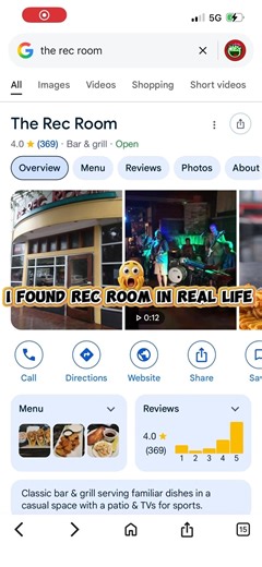 I found Rec Room in real life I just drove past it too in Baltimore ￼￼￼