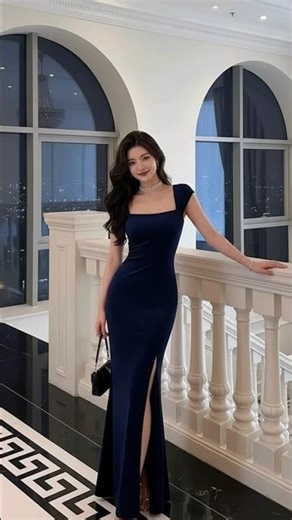 Red Velvet Square Neck Gown with Side Slit 2025 #RedVelvetGown#SquareNeckMermaid\r#RedSideSlit