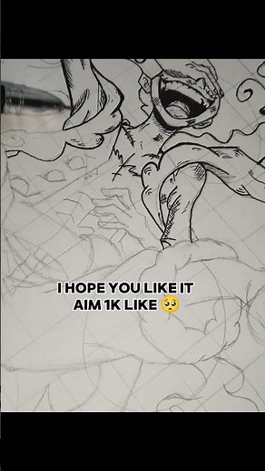 Luffy Gear 5 Manga Panel Art #onepiece #art #drawing #sketch #shorts