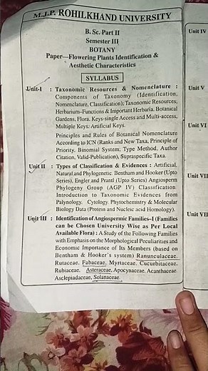 B.Sc 3rd Sem Botany syllabus #study