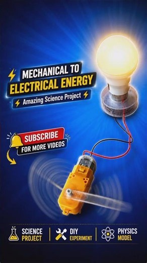 ⚡ Mechanical to Electrical Energy #EnergyConversion #ScienceExperiment #Shorts #STEM #DIYProject