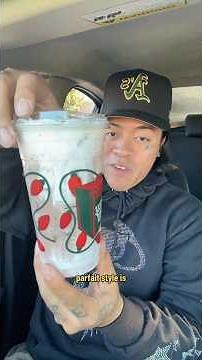 Trying an Almond Joy from Dutch Bros