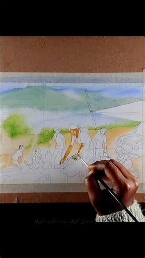 Winter picnic drawing tutorial alert!#watercolorpainting #drawing