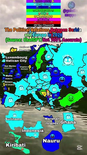 The Political Relations Between Serbia and Your Country in 2026 (Viewers' Idea) (Not 100% Accurate)