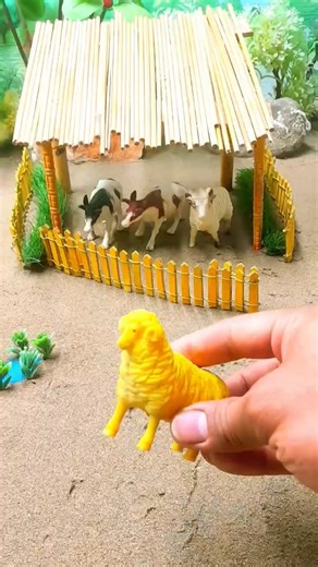 diy mini cow 🐄 shed 🏡 how to make cowshed 🤔 #cowshed #cow #woodworking #woodwork