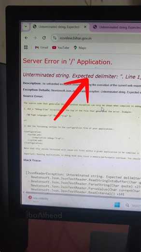 Unterminated String Error 😱 | Bihar Govt Site Exposed #shorts
