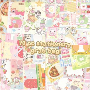 70 Piece Stationery, Memo Sheets, Sticker Flakes, Penpal, Journaling, Grab Bag, Mystery Bag - Etsy