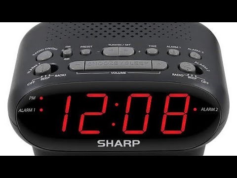 ⏰💤🎶📻🔋 Battery & Setup-Sharp Digital Alarm Clock w/AM/FM Radio-#Model SPC695